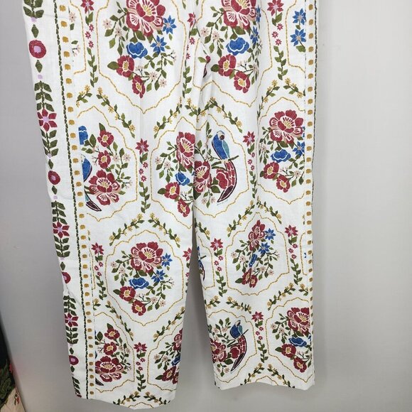 NWOT Sezane X Farm Rio Tiago Crop Linen Blend Pant Romantic Garden 36/US Size 4 - Picture 11 of 15